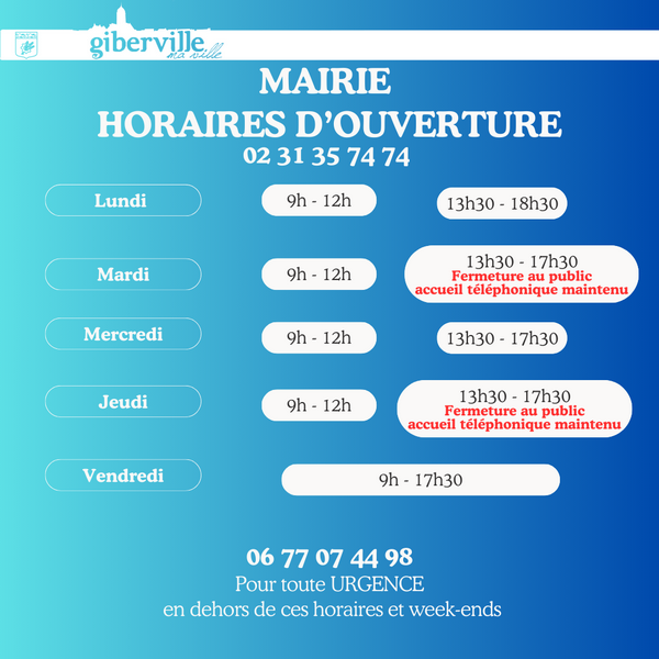 HORAIRES MAIRIE fac